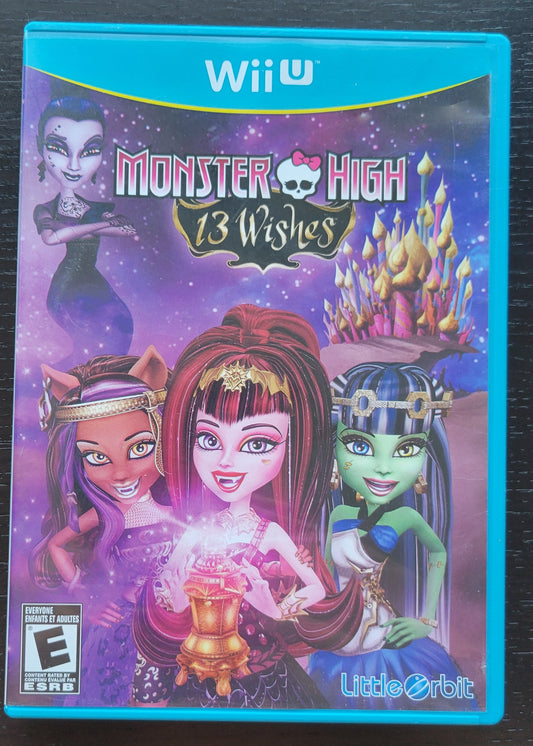 Monster High: 13 Wishes - 2013 Nintendo - Wii U - Entertainment System CIB Clean Disc Tested & Working