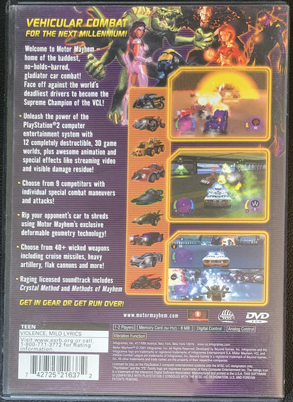 VCL Presents Motor Mayhem - Sony PlayStation 2 PS2 Pre-Owned Tested & Working Great Shape!