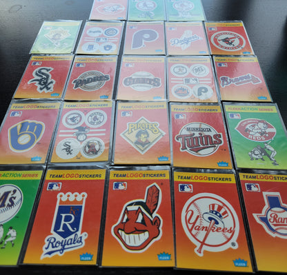 Vintage 1990's FLEER MLB BASEBALL Team Logo Stickers Lot Of 23