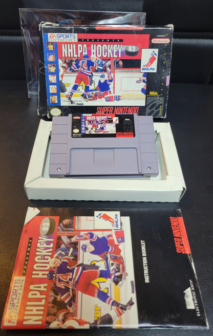 NHLPA Hockey (SNES) - Super Nintendo Ent. 1992 Great Condition - CWB Box + Manual + Protector