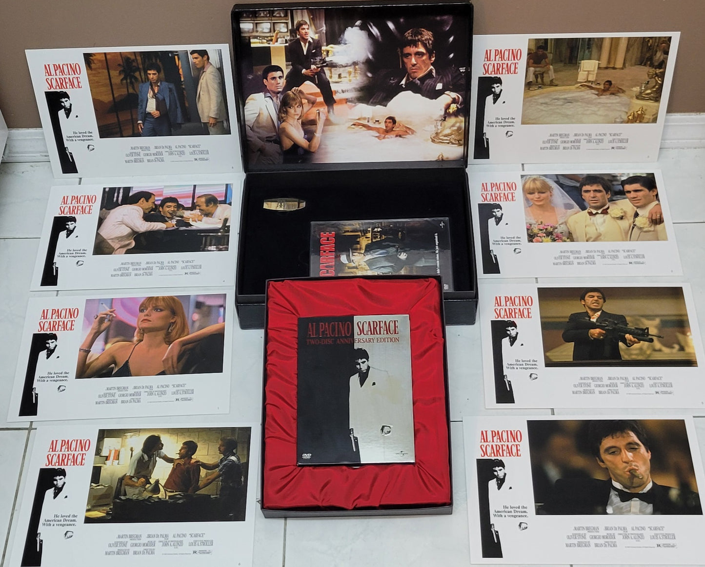 Al Pacino SCARFACE ANNIVERSARY EDITION BOXED SET COMPLETE!!! Includes 8 Original Posters + Alloy Money Clip + 2 DVD