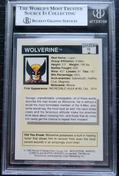 WOLVERINE 1st Edition Marvel Card #10 BGS Mint 9 Low Pop First Appearance Piece*