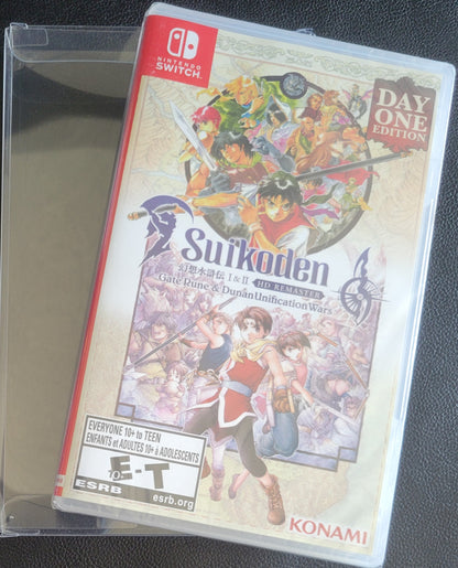 Suikoden I & II HD Remaster + Gate Rune & Dunan: Unification Wars *Day One Edition* – Factory Sealed – Nintendo Switch (2019) + Plastic Protection Sleeve