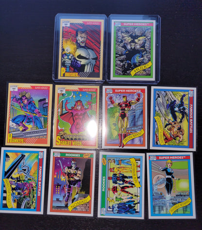 Rare 1991 Marvel Set Punisher + Hulk Special Second Appearance Marvel Super Heros Ever On Cards! 10 Authentic Pieces A++