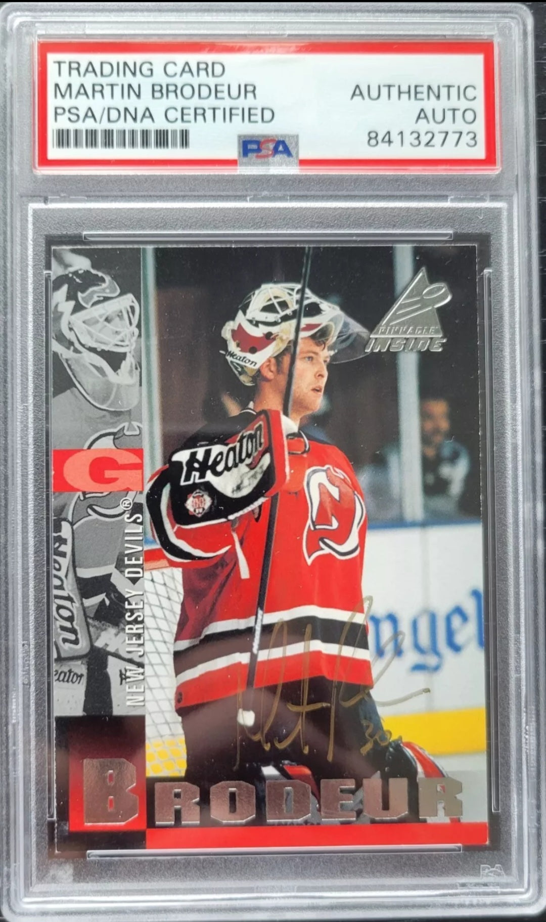 1997 MARTIN BRODEUR AUTOGRAPH PSA/DNA CERTIFIED PROMO CARD 1 OF 1! PINNACLE 🔺️