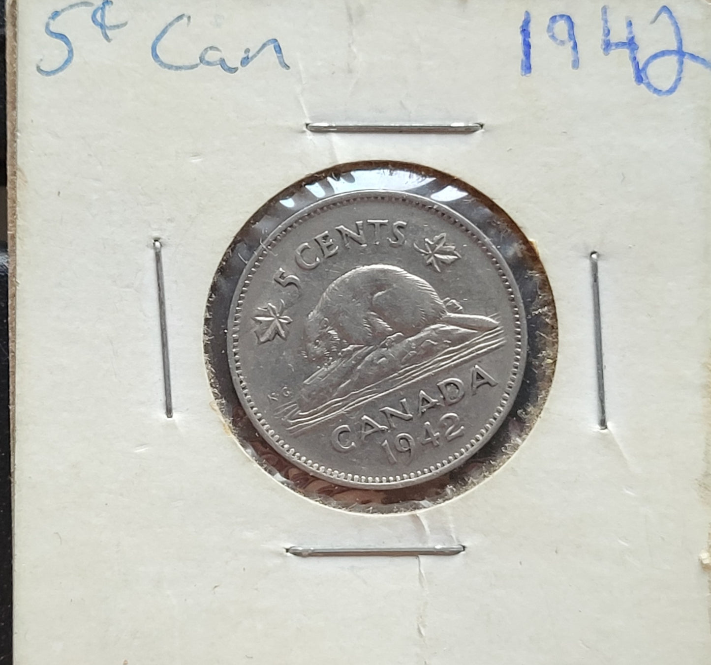 1942 Canadian Nickel Uncirculated - Hard To Find CAD Currency