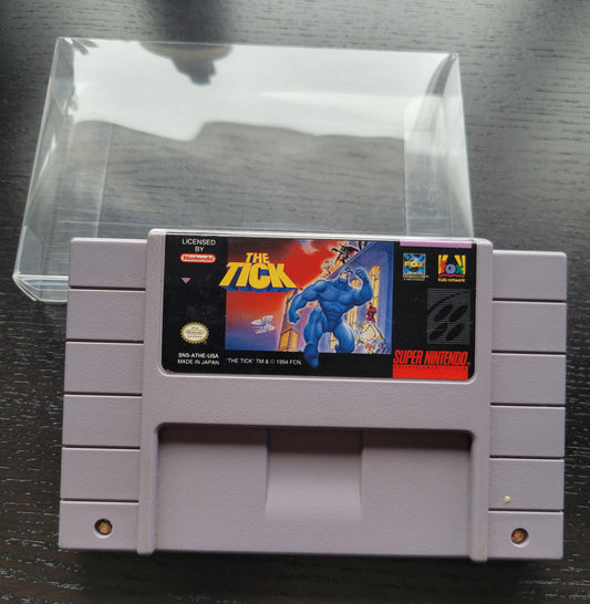 THE TICK - Authentic SNES - 1994 Super Nintendo Ent. System NTSC Cartridge + Protector