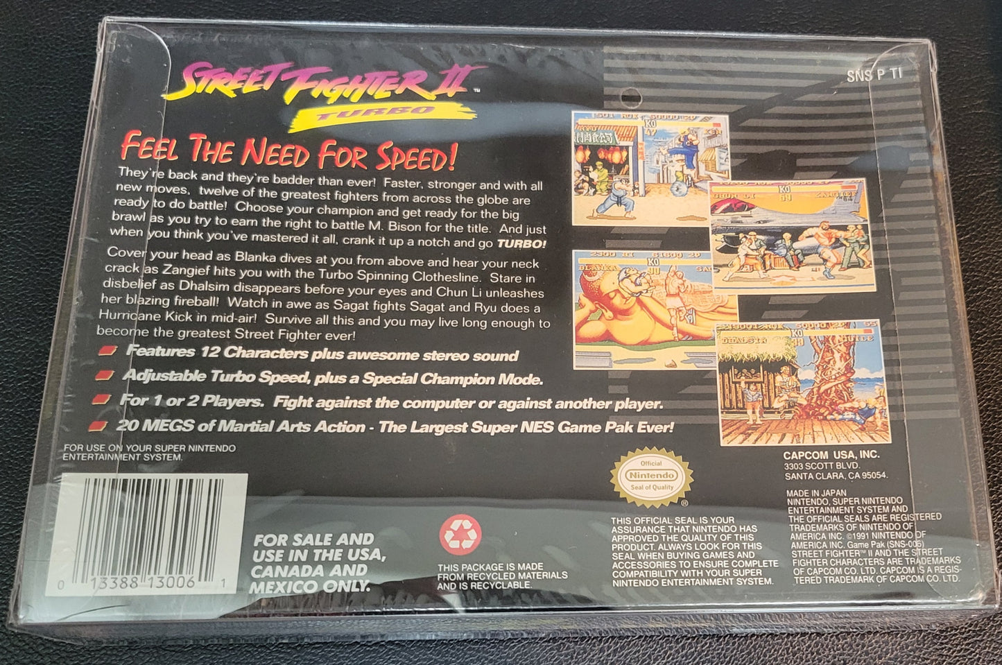 Authentic 1 Of a Kind SEALED 1992 STREET FIGHTER 2 TURBO Video Store Copy!!! SNES Cartridge (Super Nintendo Ent System) CIB Complete In Box + Instructions Immaculate Original Condition