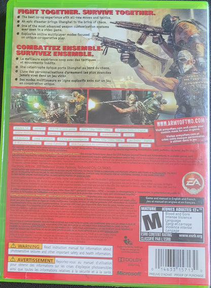 Army Of Two 1 & 2 - (CIB) - Microsoft XBOX 360 - Pre-Owned Like New CLEAN DISC