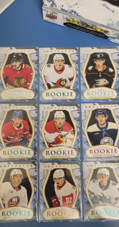 Great Rookie Lot 2023 24 #'D Artifacts NHL Hockey Cards MINT All Protected Since New