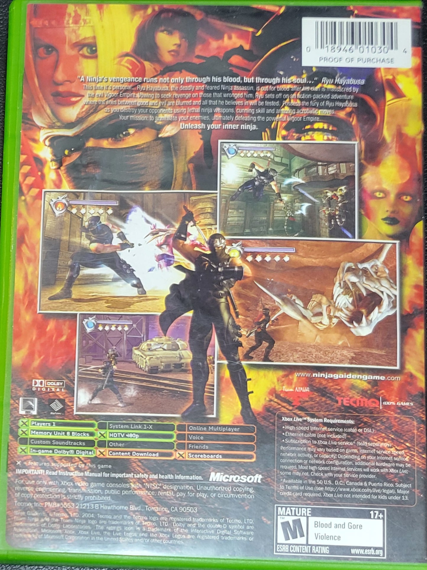 Ninja Gaiden – Xbox CIB – Pre-Owned – RE-SEALED (2004)
