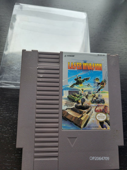 Original LASER INVASION - NES (1991 Nintendo Entertainment System) 72 Pin 8 Bit Video Game Cartridge + Protector GREAT SHAPE