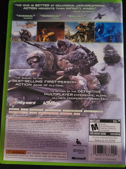 Call Of Duty 2: Modern Warfare - Microsoft XBOX 360 - CIB Pre-Owned Great Shape Tested & Working