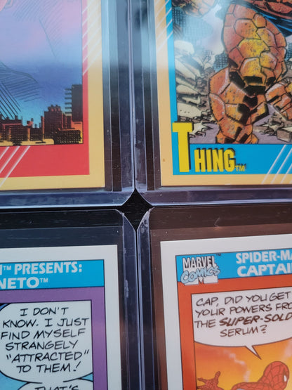 1st EDITION Marvel Cards 90 91 Only Super Rare Base Set Spider-Man Captain America Punisher Silver Surfer First Time Ever Seen On Cards!