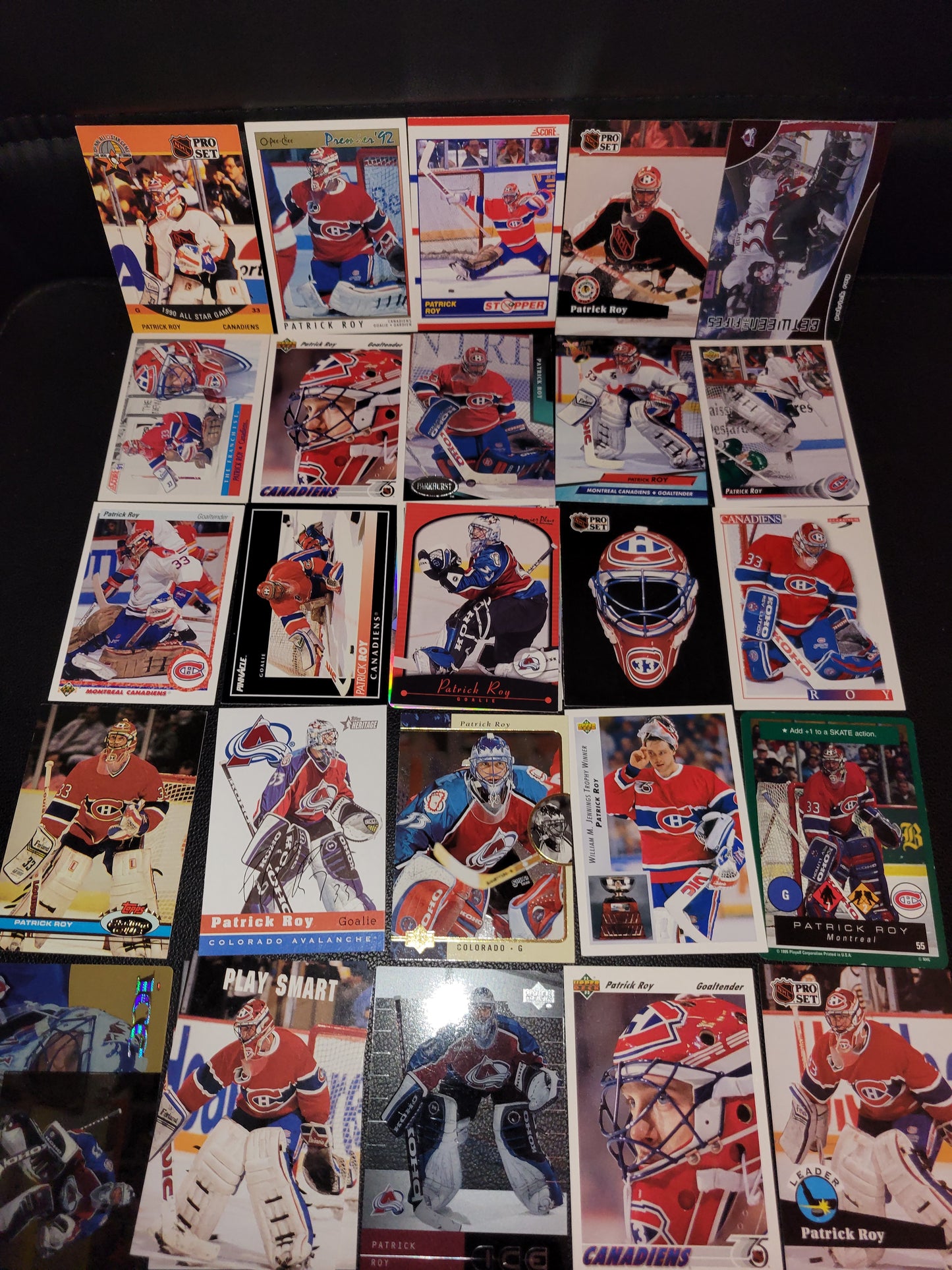 PATRICK ROY Amazing Lot 25 Vintage Hockey Cards Of The GOAT Best Goalie Of All Time POSSIBLE ROOKIES