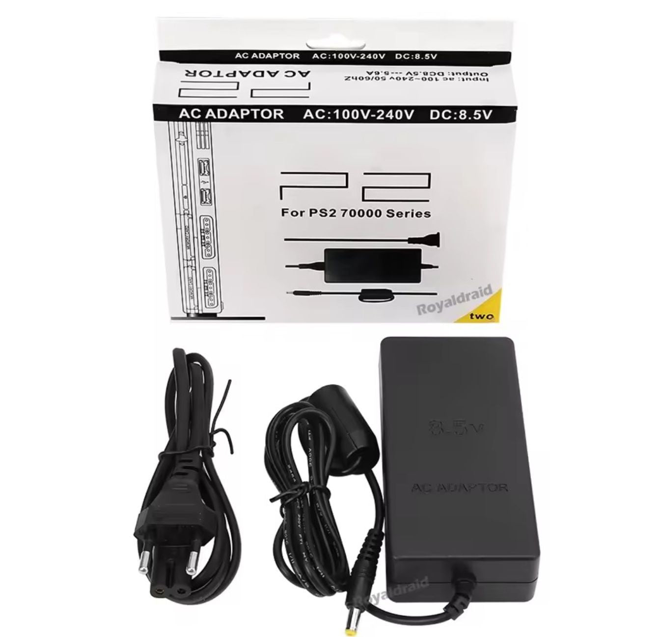 PlayStation 2 PS2 Slim Power Adapter (Aftermarket) | Power Brick & AC Cable Included | Replacement