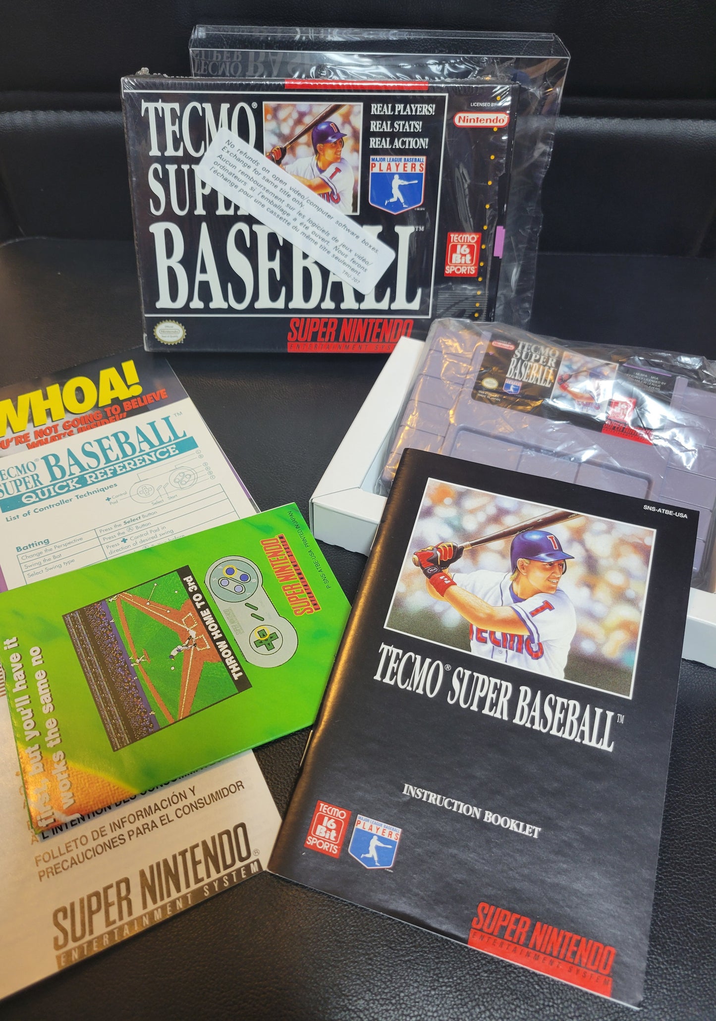 Tecmo Super Baseball (SNES) - Super Nintendo Ent. 1995 PRISTINE Condition FACTORY PLASTIC - (CIB)