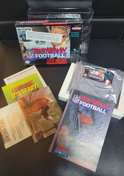 Troy Aikman NFL Football 1994 (SNES) - PRISTINE Condition FACTORY PLASTIC - (CIB)