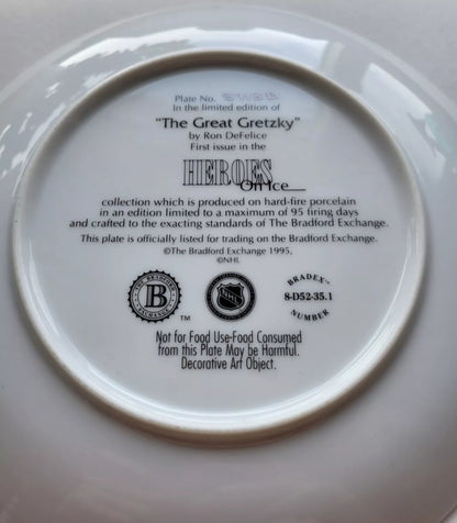 95 WAYNE GRETZKY Limited Edition Signed Porcelain Plate COMPLETE IN BOX + INSERT