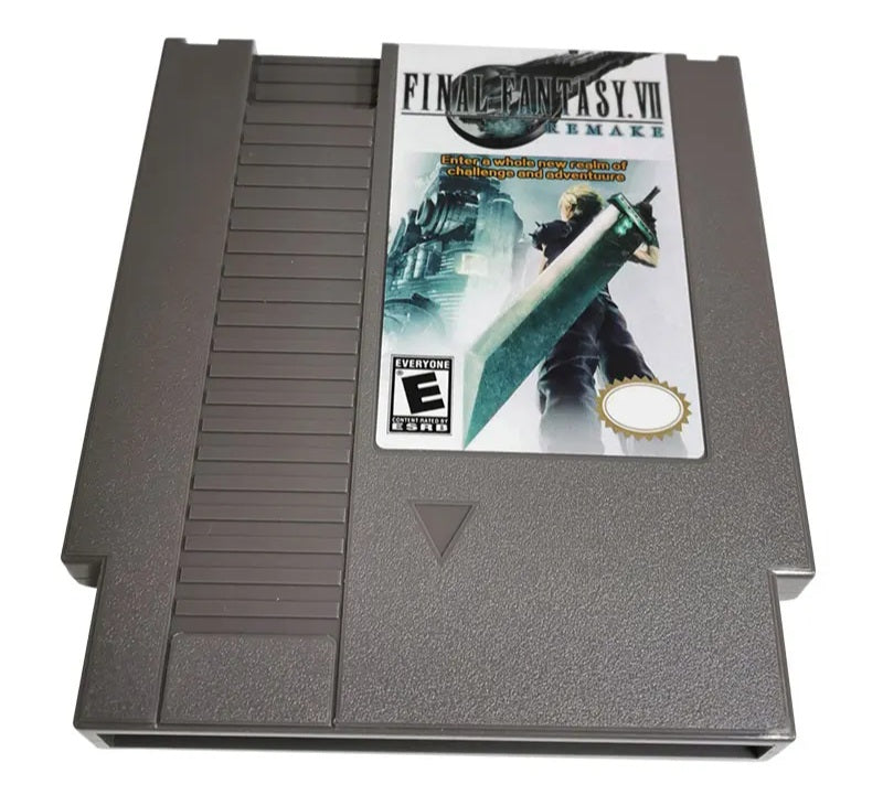 Final Fantasy VII: Remake - NES Nintendo Entertainment System 1983 72 Pin 8 Bit Video Game Cartridge