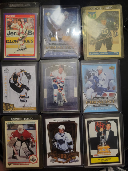 Lot Of 9 BIG NAMES Near Mint Condition 1990's NHL HOCKEY Cards Ed Belfour Peter Forsberg & More!