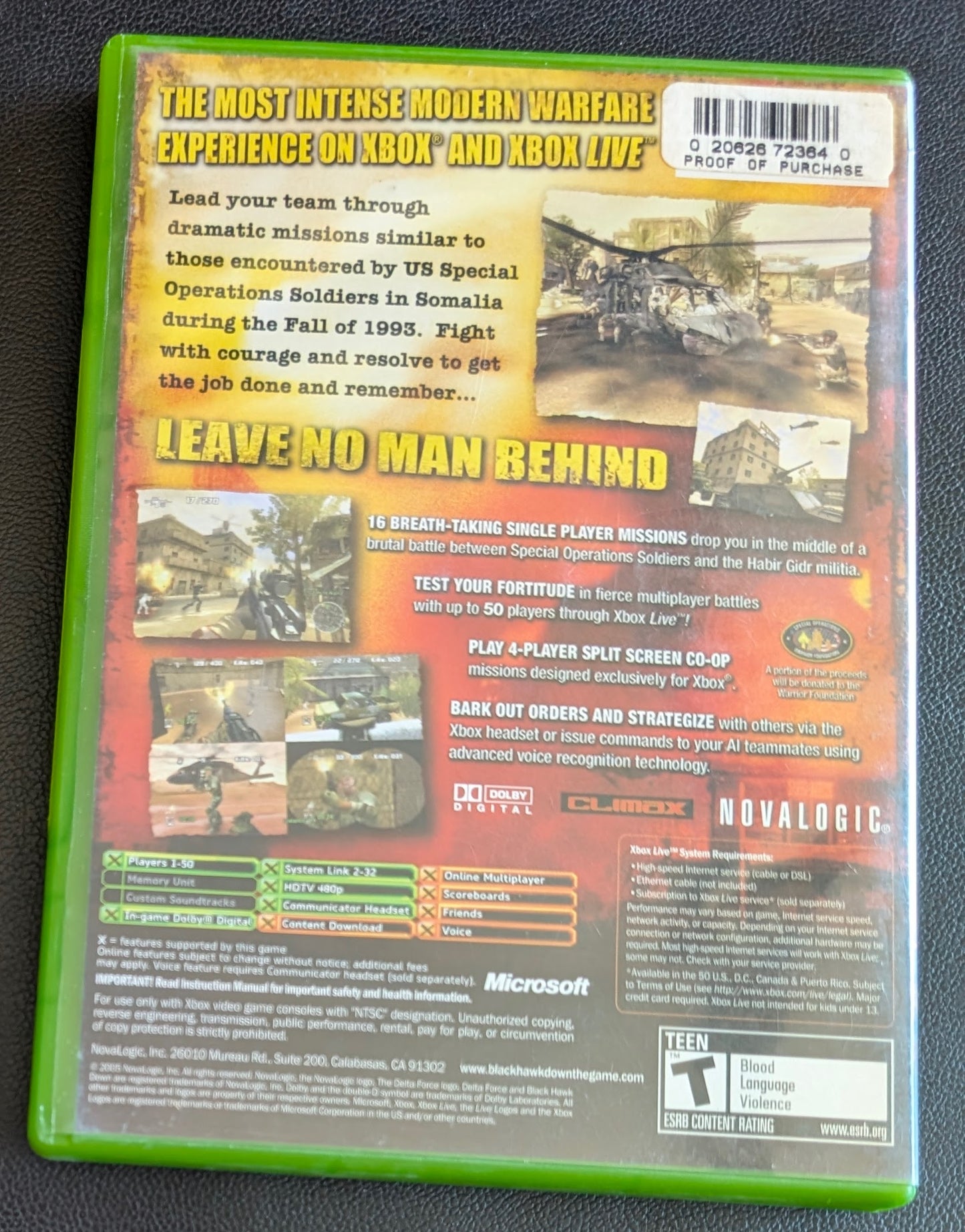 Delta Force: Black Hawk Down (2005) - CIB Original Xbox | RE-Sealed