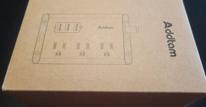 Addtam Surge Protector Power Bar 5 Foot Extension Cord 3 USB Port Desktop Travel