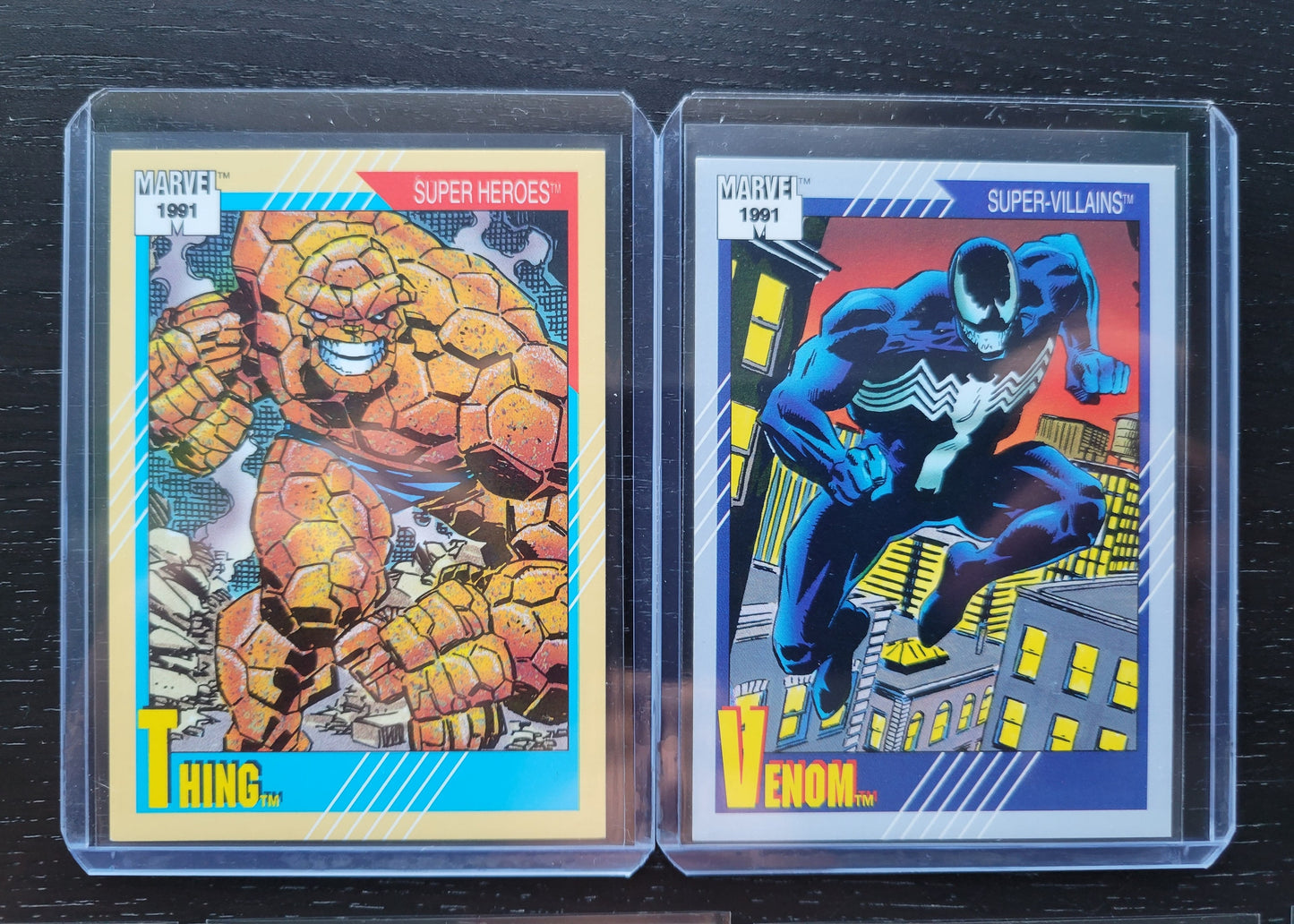 2ND EDITION Marvel Cards 1991 One & Only Extremely Rare Set Thing + VENOM Absolutely Mint Condition Worth Grading AUTHENTIC 10 Card Set