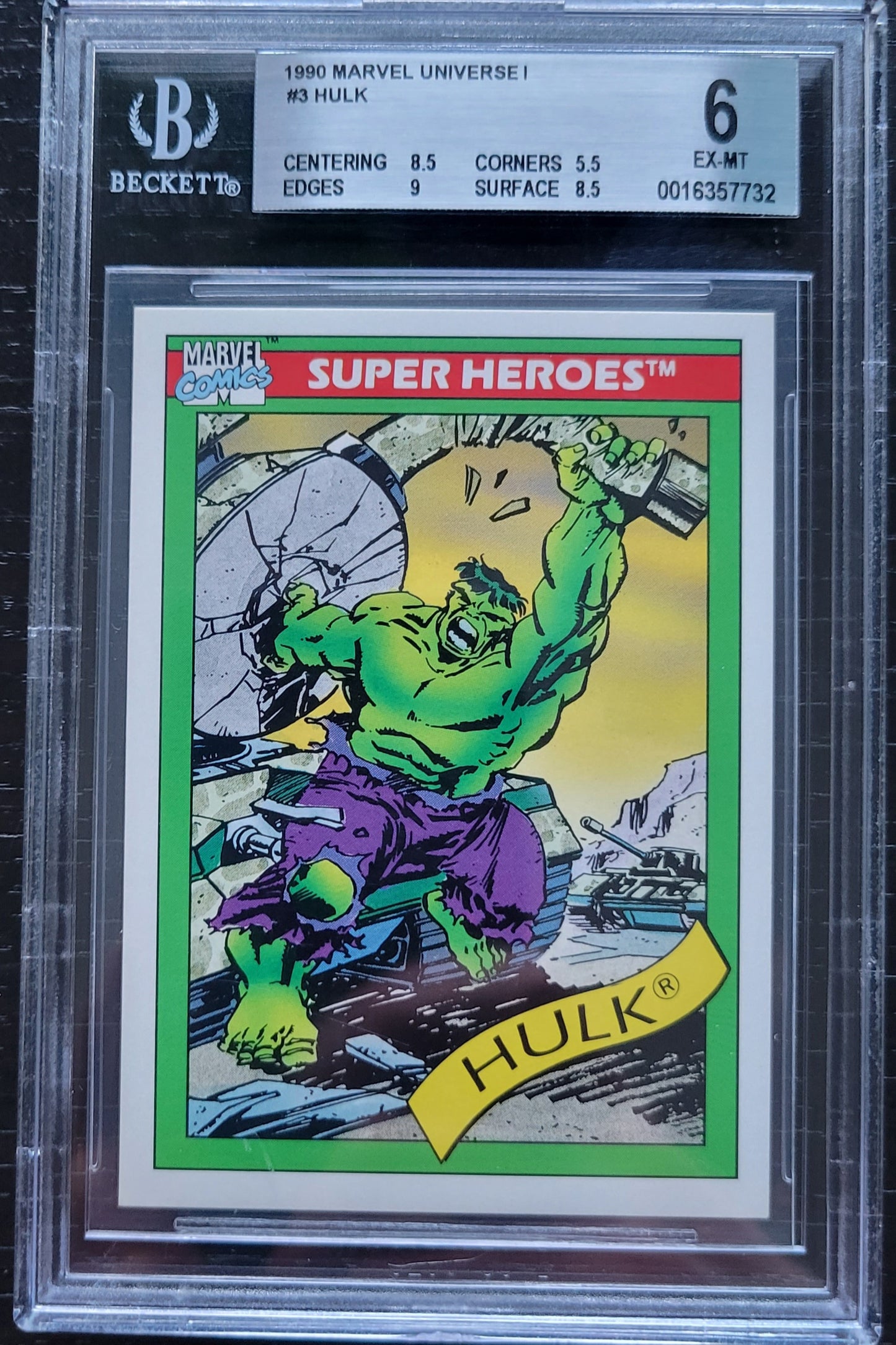 1st Edition The Incredible HULK Marvel Card #10 BGS Mint 9 Low Pop First Appearance On Cards! Piece*