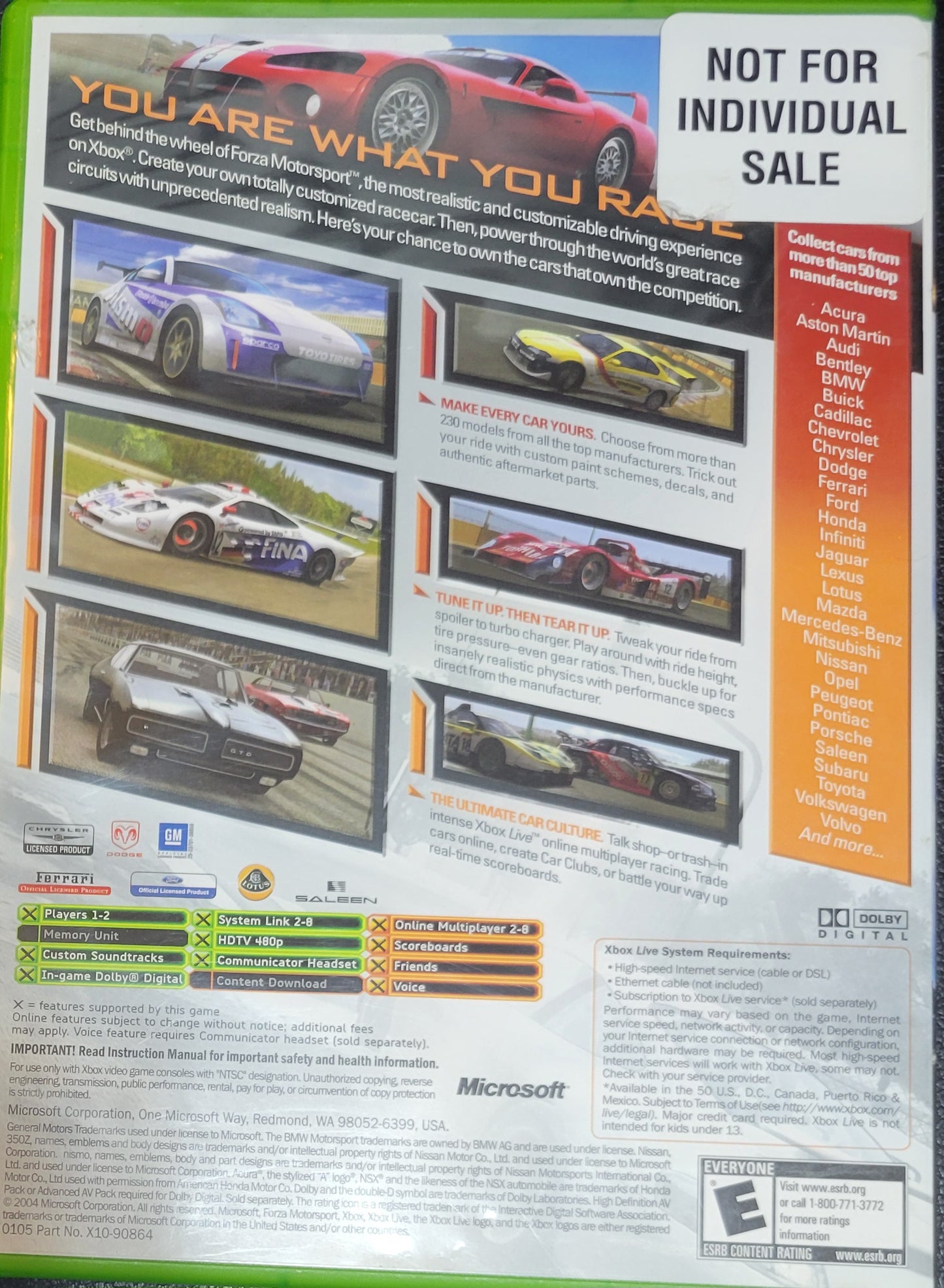 Forza Motorsport – Microsoft Xbox CIB – Pre-Owned – RE-SEALED (2005)