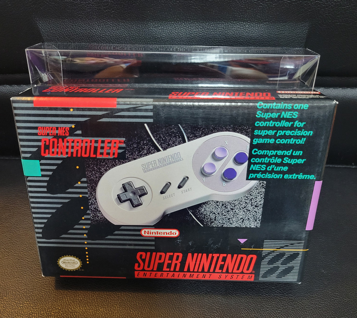 SNS-005 Controller (SNES) - Super Nintendo Ent. 1991 PRISTINE Condition FACTORY PLASTIC - (REAL CIB)