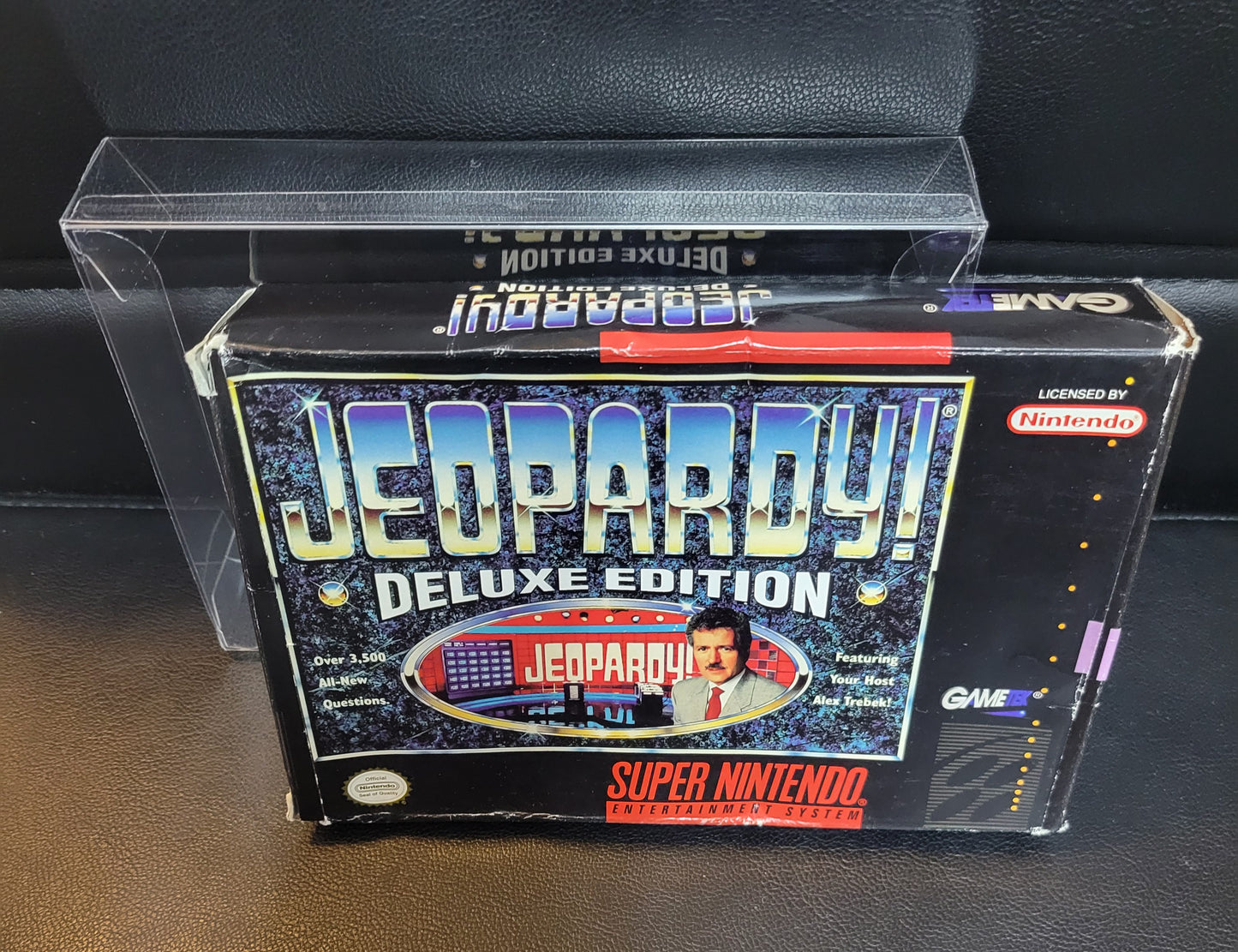 Jeopardy Deluxe Edition (SNES) - Super Nintendo Ent. Great Condition - CWB Box + Protector