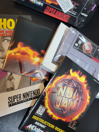 NBA Jam Tournament Edition 1994 (SNES) - Unbelievably Mint Condition FACTORY PLASTIC - (CIB)