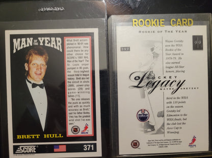 Lot Of 6 BIG NAMES Near Mint Condition 1990's NHL HOCKEY Cards - Autograph - Wayne Gretzky - Brett Hull