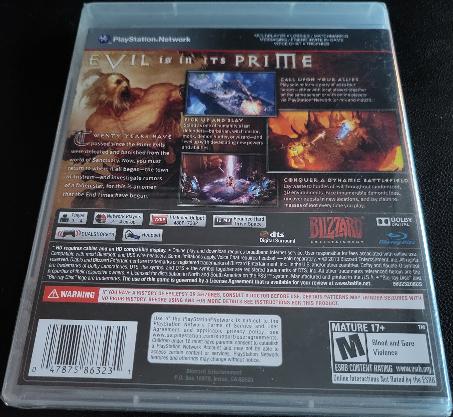 DIABLO 3 SEALED - Sony PlayStation 3 PS3 Pre-Owned MINT Great Shape! Tested & Working
