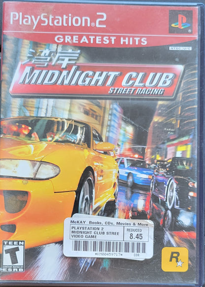 MIDNIGHT CLUB: Street Racing - Sony PlayStation 2 PS2 Pre-Owned Great Shape! Tested & Working