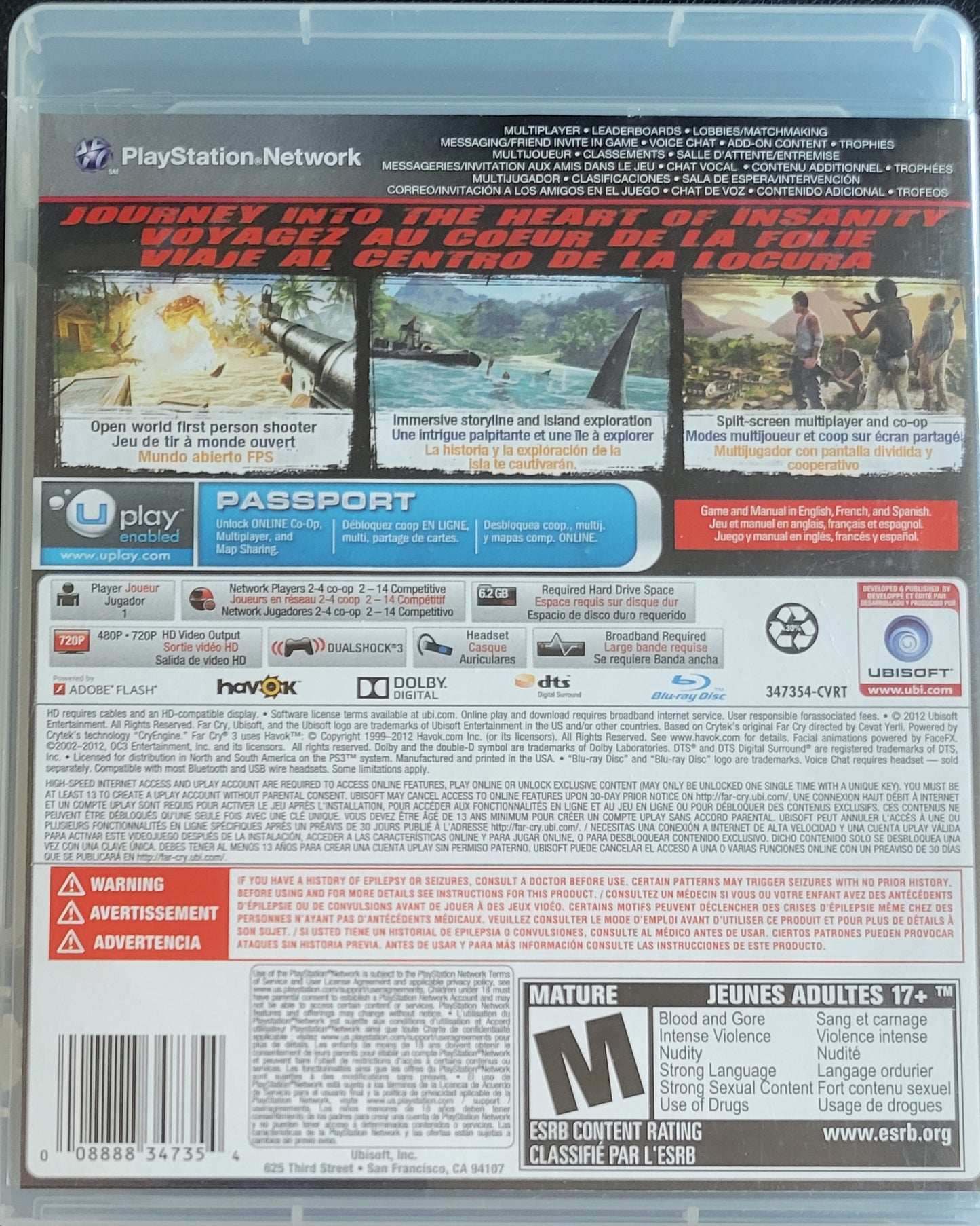 FARCRY 3 - 2010 Sony PlayStation 3 PS3 CIB Pre-Owned Great Shape Tested & Working