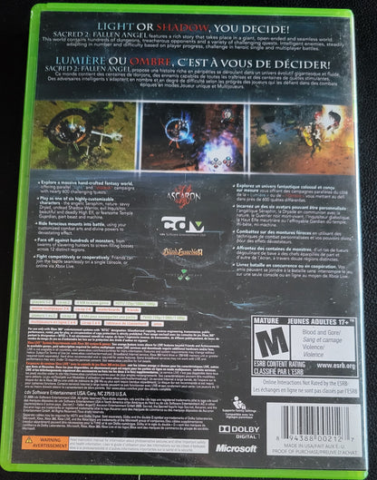 SACRED 2: Fallen Angel - Microsoft XBOX 360 - MINT CIB Pre-Owned Great Shape Tested & Working