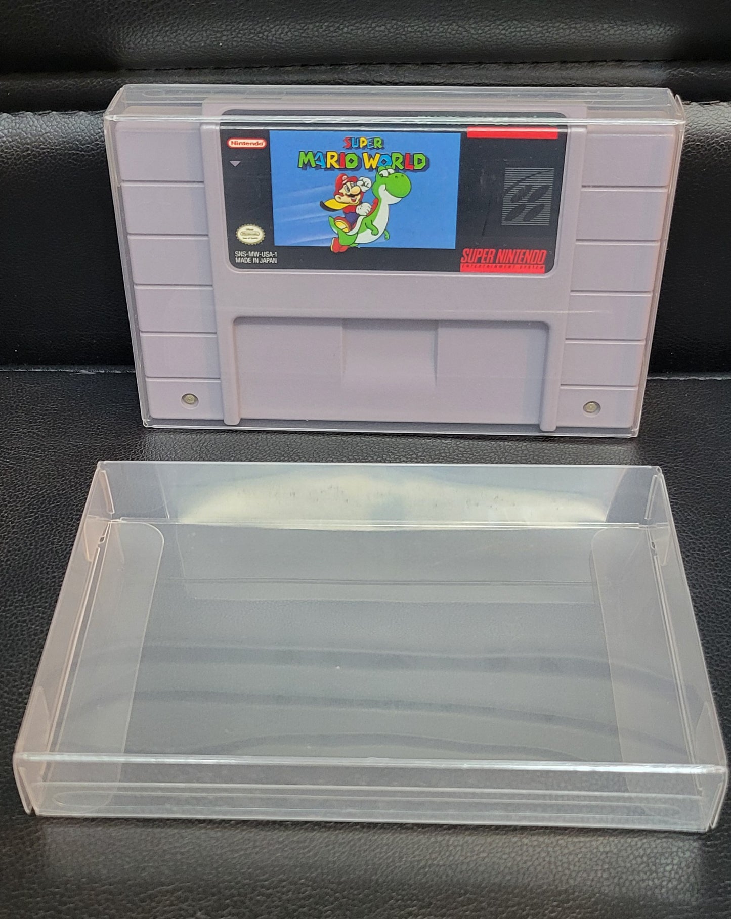 Authentic Super Mario World - SNES - (Super Nintendo Ent. System 1994) Cartridge + Protector + Manual!