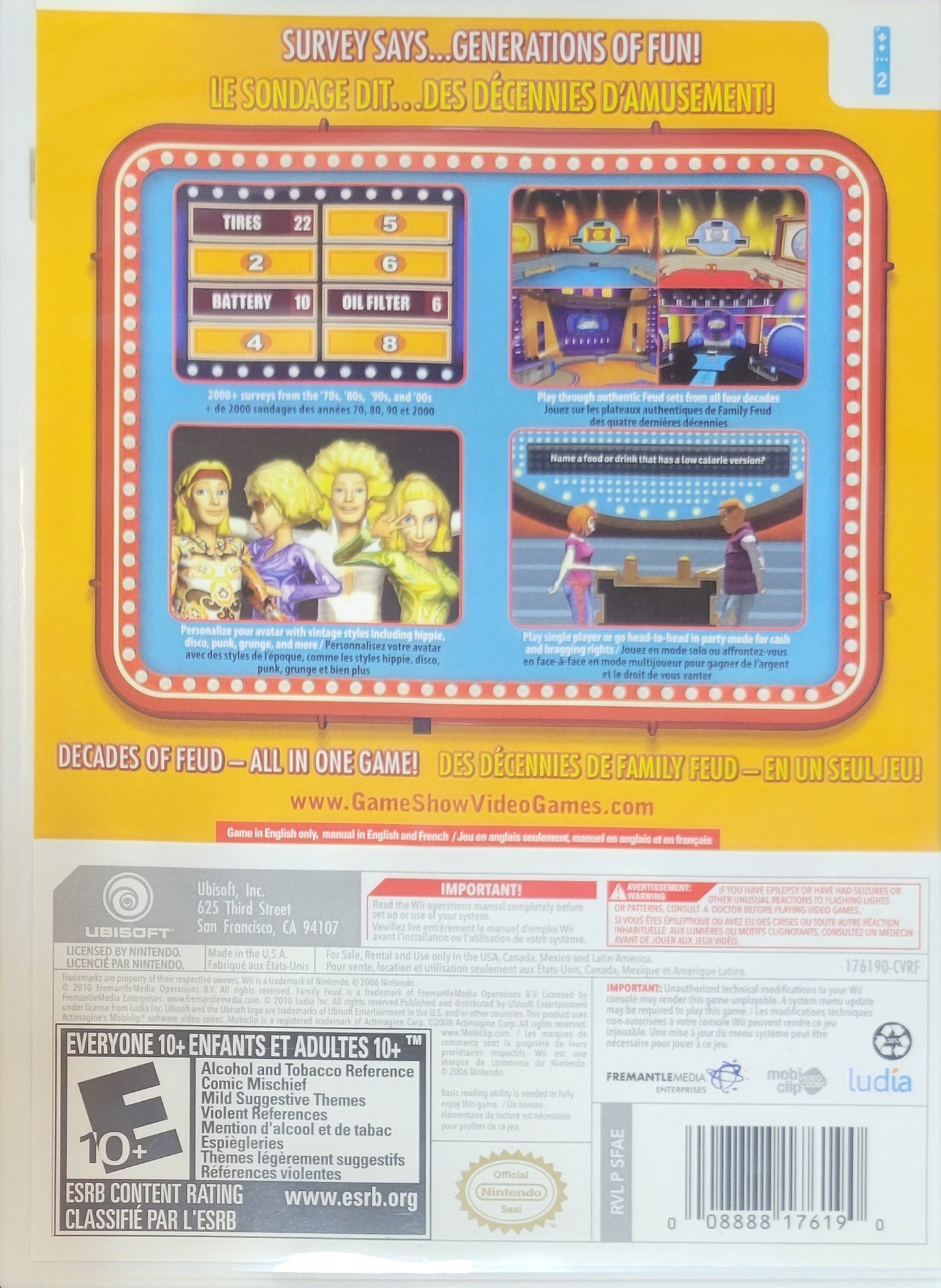 Family Feud Decades – Nintendo Wii CIB – RE-SEALED + Like New