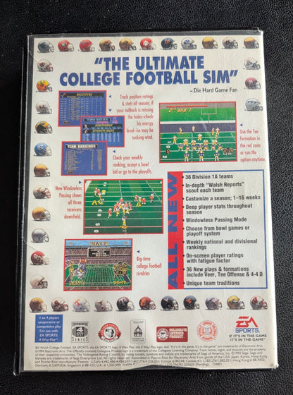 Bill Walsh College Football '95 - Boxed CIB (Sega Genesis) | 1994 | Sports / Football