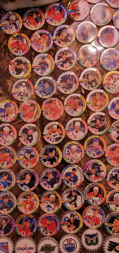 1994 1st EDITION Milk Cap NHL HOLOGRAPHIC Pogs Lot 300+ Rare Names Goalies & MORE