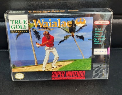 WAIALAE Golf CIB Authentic - SNES - Super Nintendo Ent. System 1992 NTSC/PAL Cartridge+ Plastic Protector