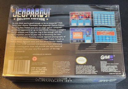 Jeopardy Deluxe Edition (SNES) - Super Nintendo Ent. Great Condition - CWB Box + Protector