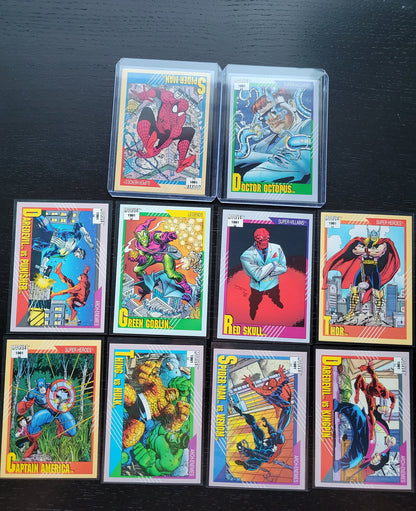 1991 EDITION Marvel Cards One & Only Extremely Rare Set Spider-Man Dr Octopus 2nd Time Seen On Cards! Mint Condition AUTHENTIC 10 Pieces AA+