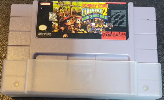 Donkey Kong Country 2: Diddy Kongs Quest - SNES - Super Nintendo Ent. Cartridge + Protector MINT