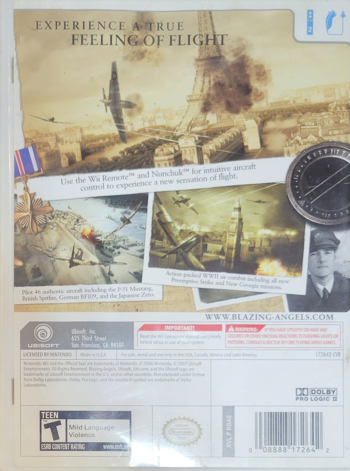 Blazing Angels: Squadrons of WWII – 2006 Nintendo Wii CIB – RE-SEALED + Clean Disc