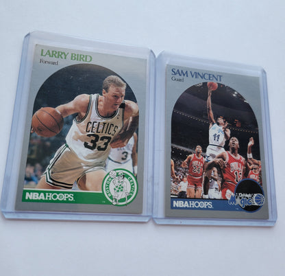 1990 HOOPS Larry Bird #39 & Sam Vincent #223 Only Card In Existence Jordan Wearing # 12 Jersey Ultra Rare Most Desirable 2 Pieces In The Set