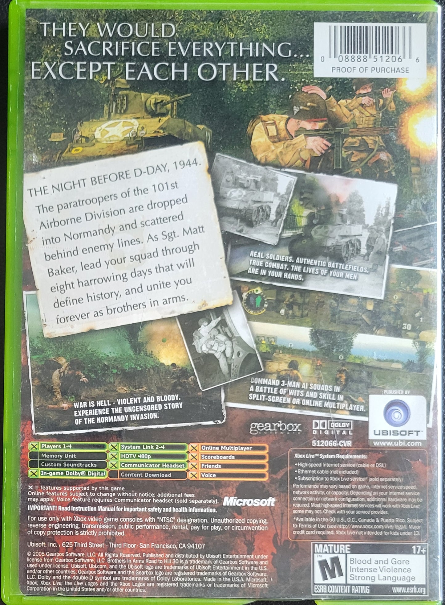 Brothers In Arms: Road To Hill 30 - (CIB) OG Microsoft XBOX  Pre-Owned Great Shape Tested & Working CLEAN DISC
