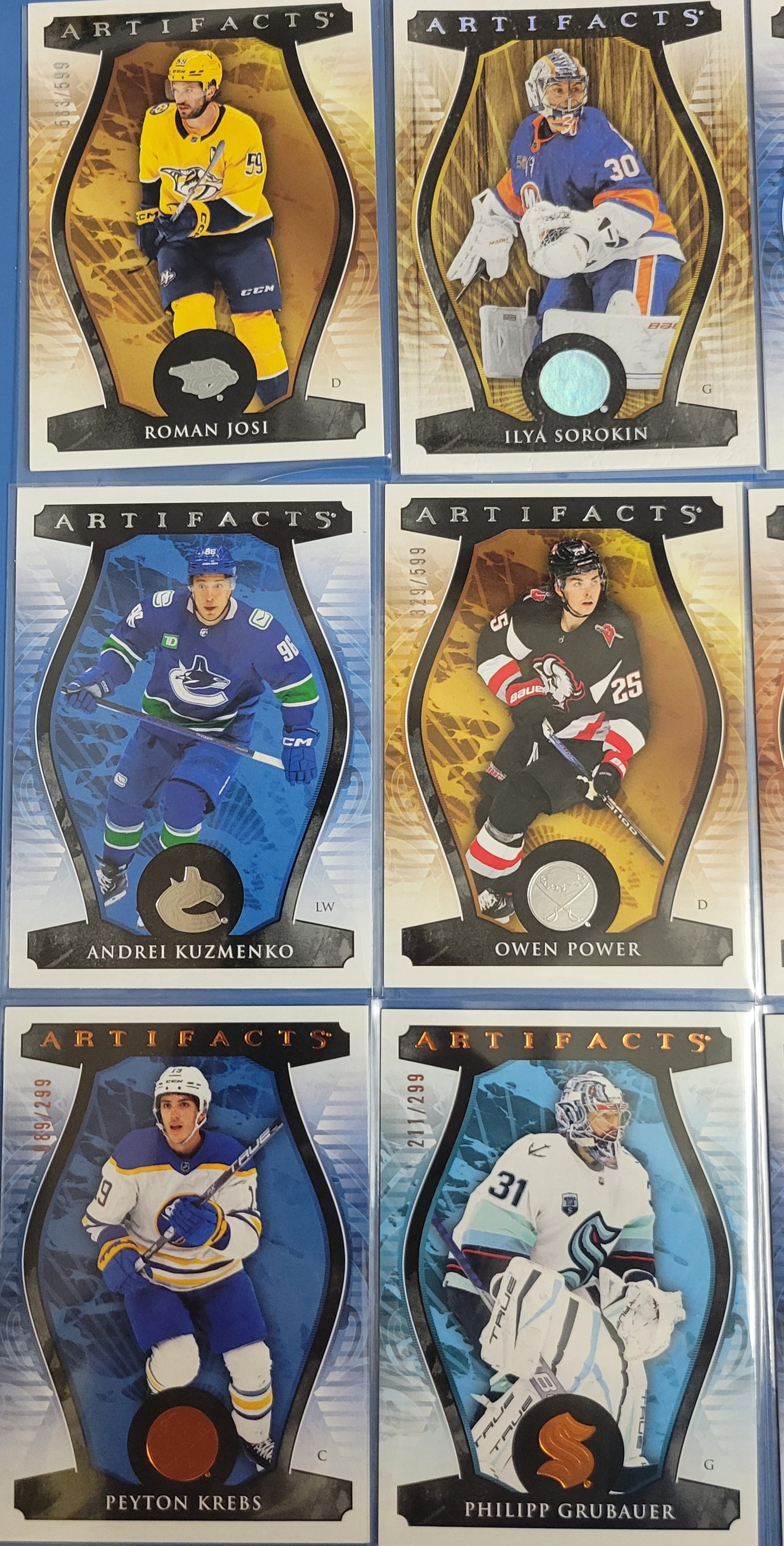 Lot Of 16 Limited Print 2023 24 #'D Artifacts MINT Condition Hockey Cards